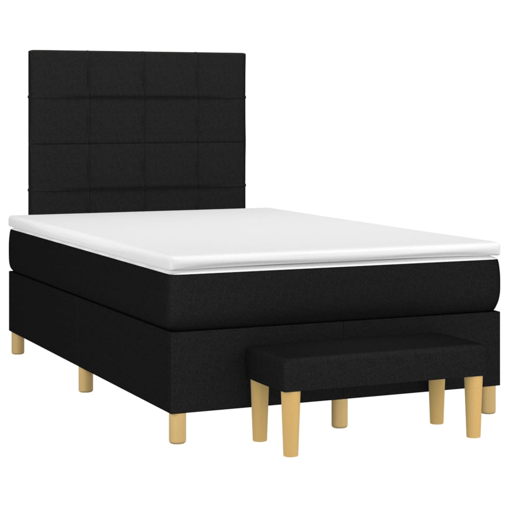 Sommier à lattes de lit avec matelas Noir 120x200 cm Tissu - XIOS