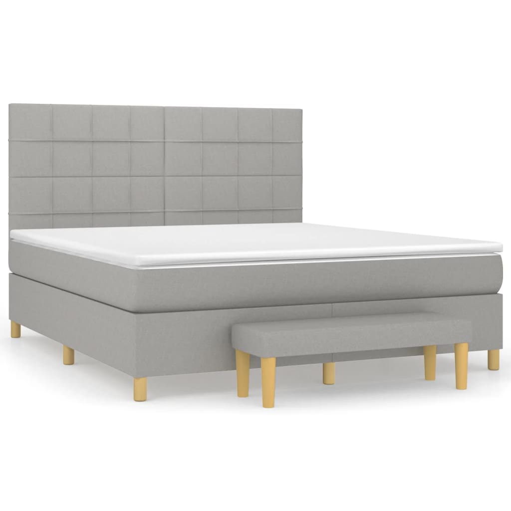 Sommier à lattes de lit avec matelas Gris clair 160x200cm Tissu - XIOS
