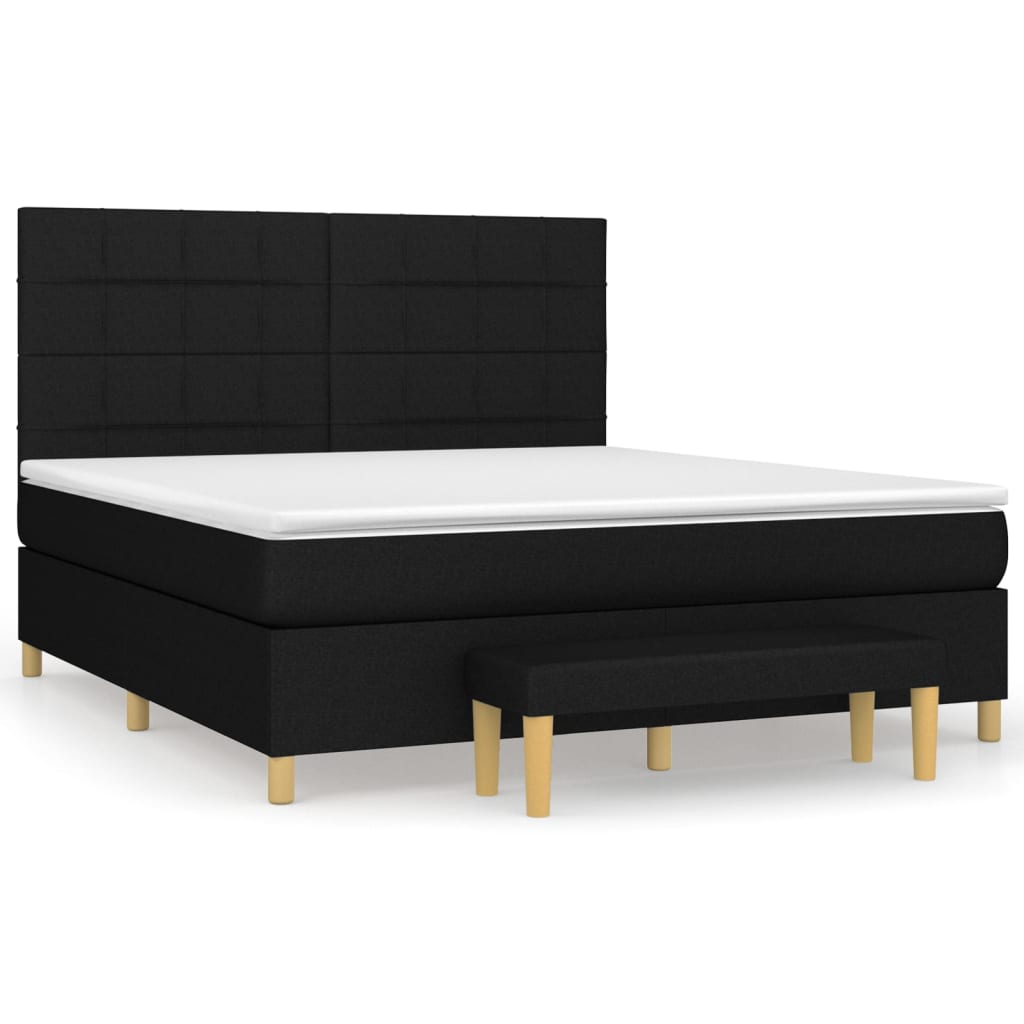 Sommier à lattes de lit avec matelas Noir 160x200 cm Tissu - XIOS