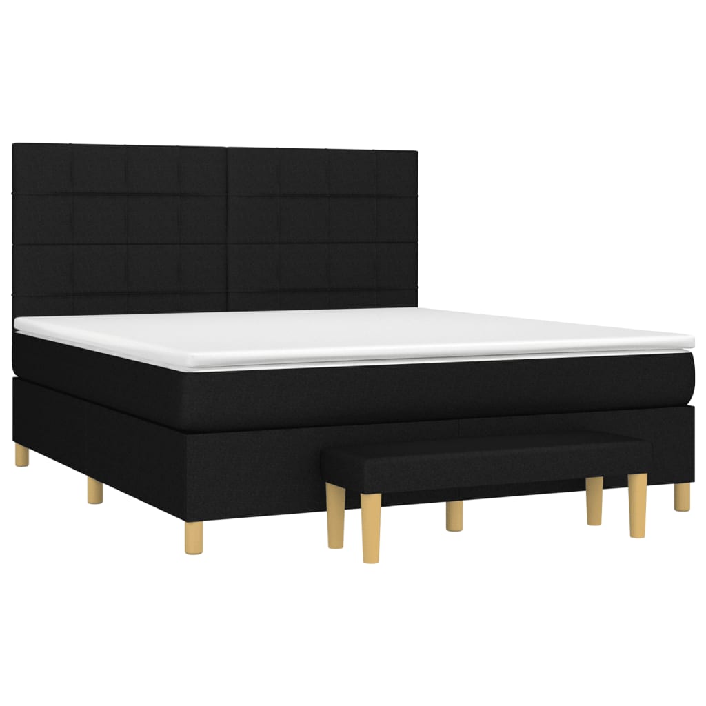 Sommier à lattes de lit avec matelas Noir 160x200 cm Tissu - XIOS