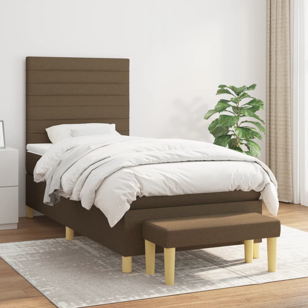 Sommier à lattes de lit avec matelas Marron foncé 80x200 cm - XIOS