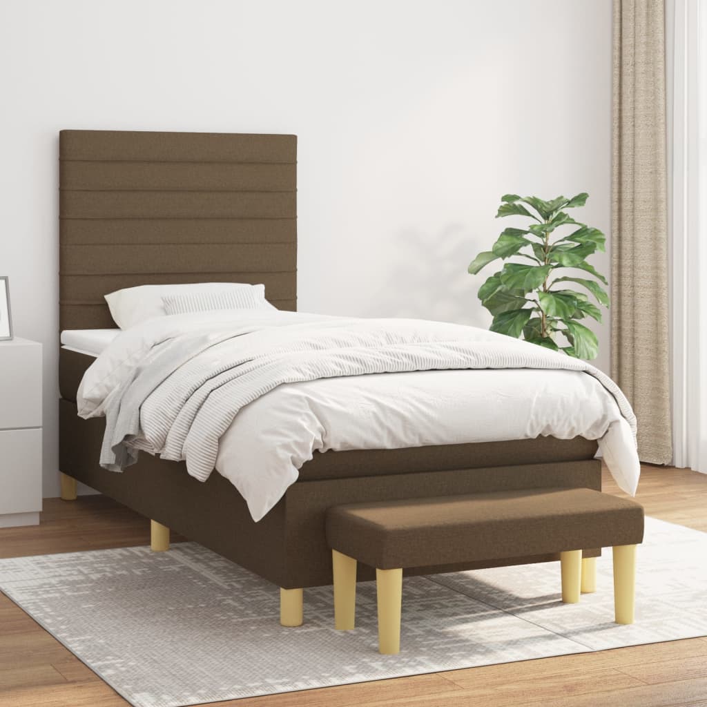 Sommier à lattes de lit avec matelas Marron foncé 90x190 cm - XIOS
