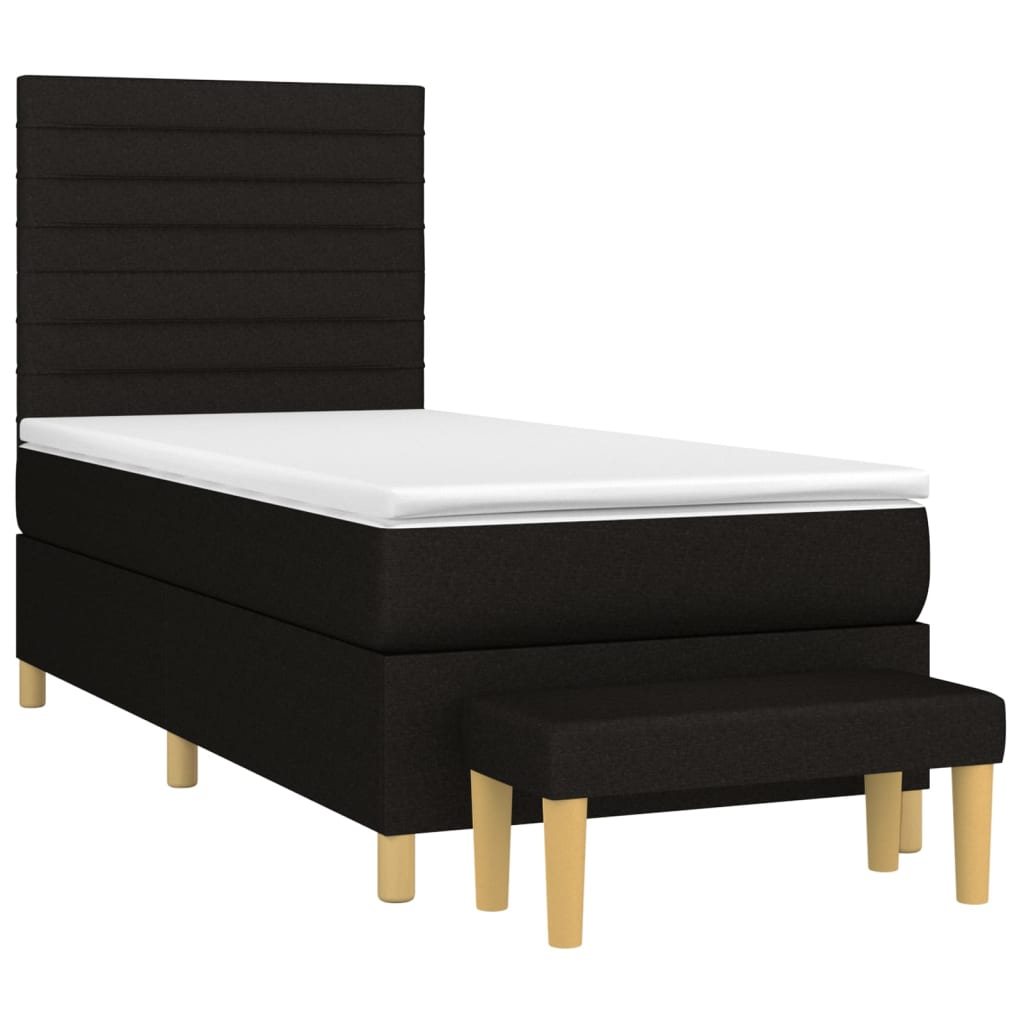 Sommier à lattes de lit avec matelas Noir 90x200 cm Tissu - XIOS