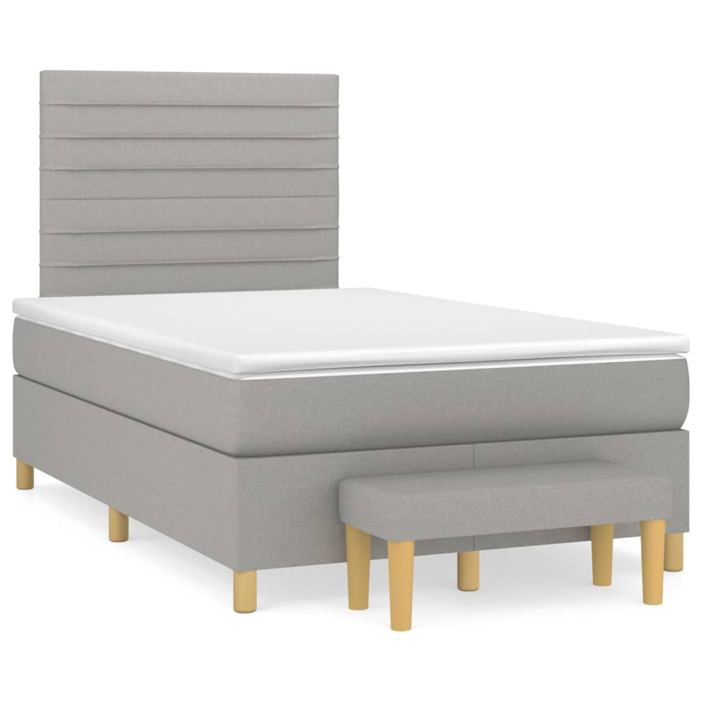 Sommier à lattes de lit avec matelas Gris clair 120x200cm Tissu - XIOS