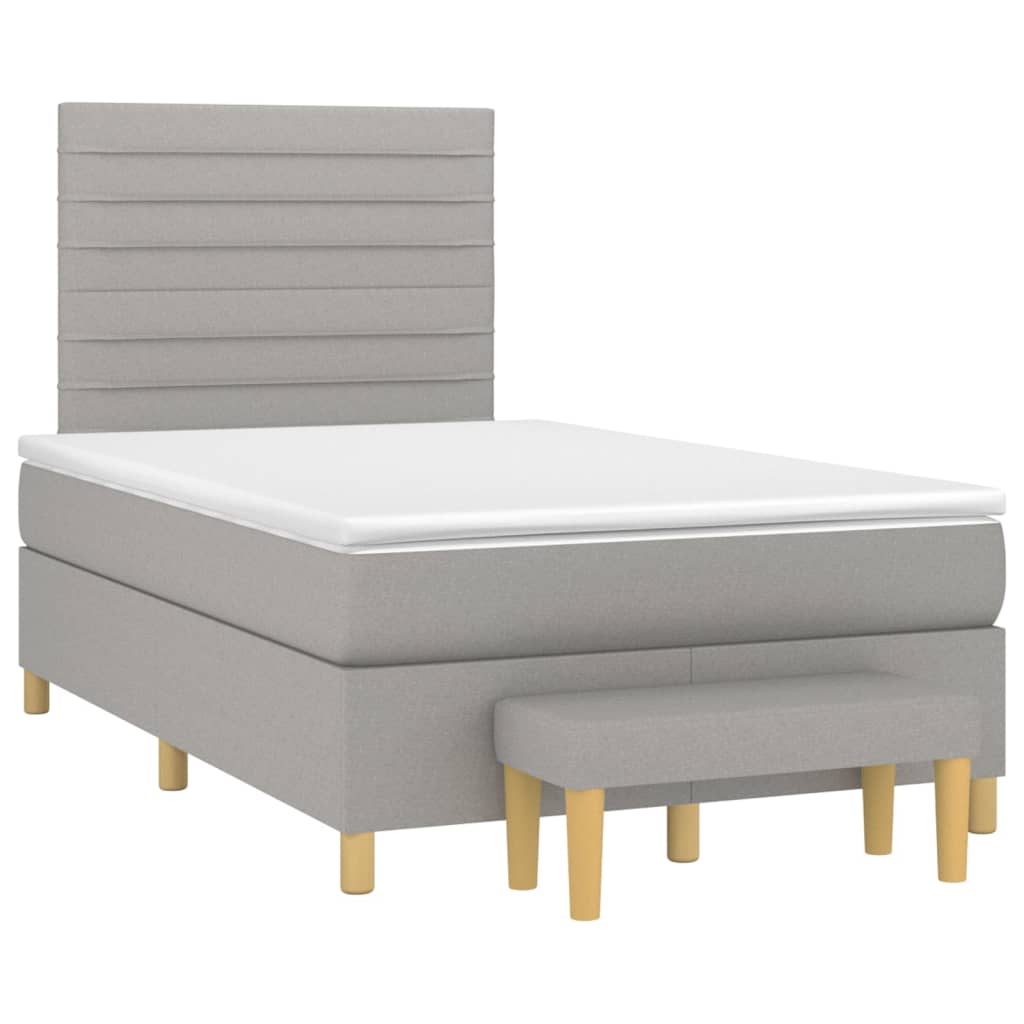 Sommier à lattes de lit avec matelas Gris clair 120x200cm Tissu - XIOS