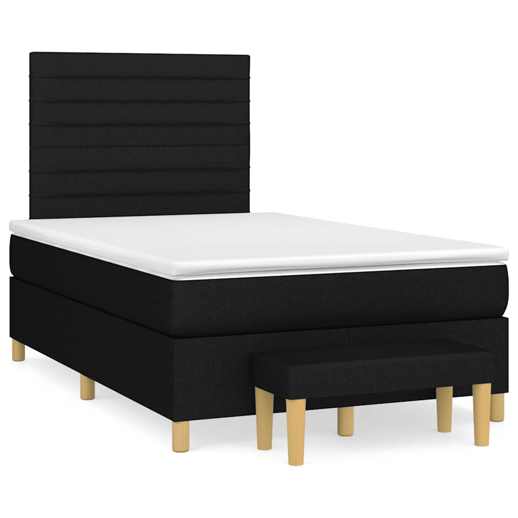 Sommier à lattes de lit avec matelas Noir 120x200 cm Tissu - XIOS