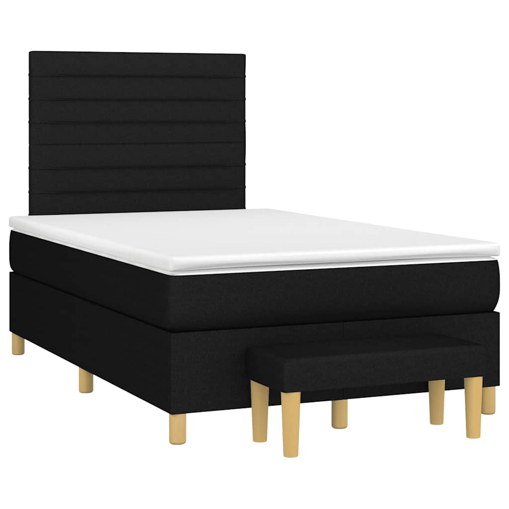 Sommier à lattes de lit avec matelas Noir 120x200 cm Tissu - XIOS