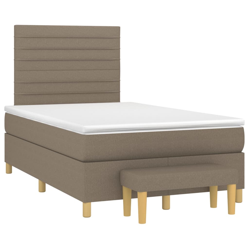Sommier à lattes de lit avec matelas Taupe 120x200 cm Tissu - XIOS