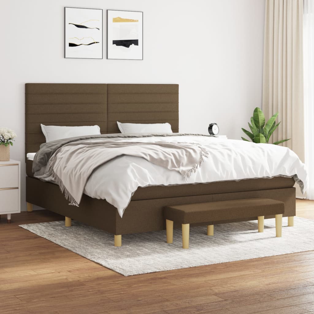Sommier à lattes de lit avec matelas Marron foncé 160x200 cm - XIOS