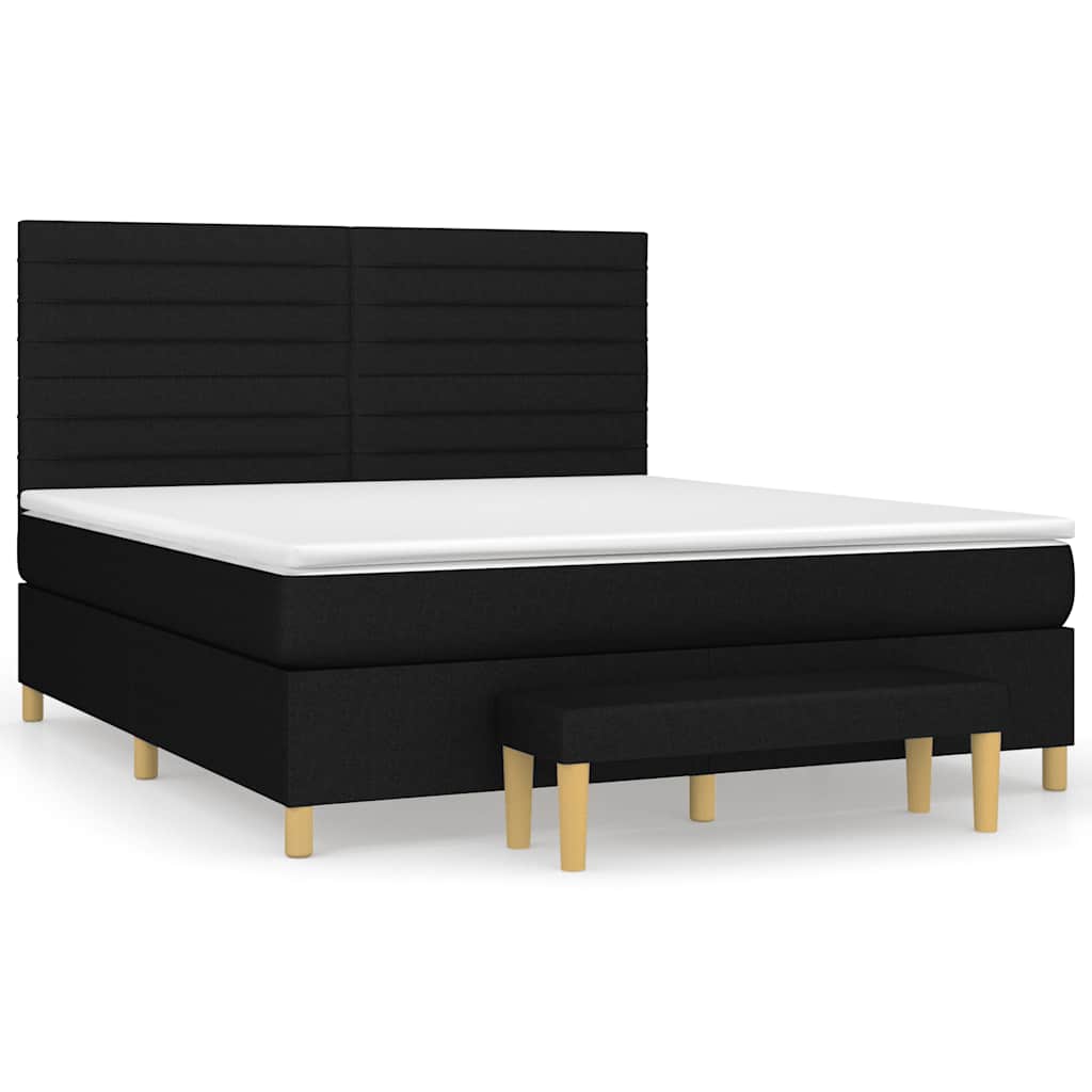 Sommier à lattes de lit avec matelas Noir 180x200 cm Tissu - XIOS