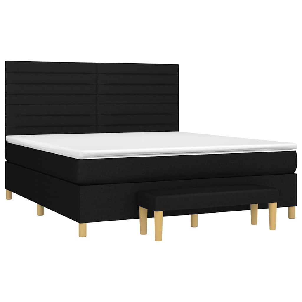 Sommier à lattes de lit avec matelas Noir 180x200 cm Tissu - XIOS