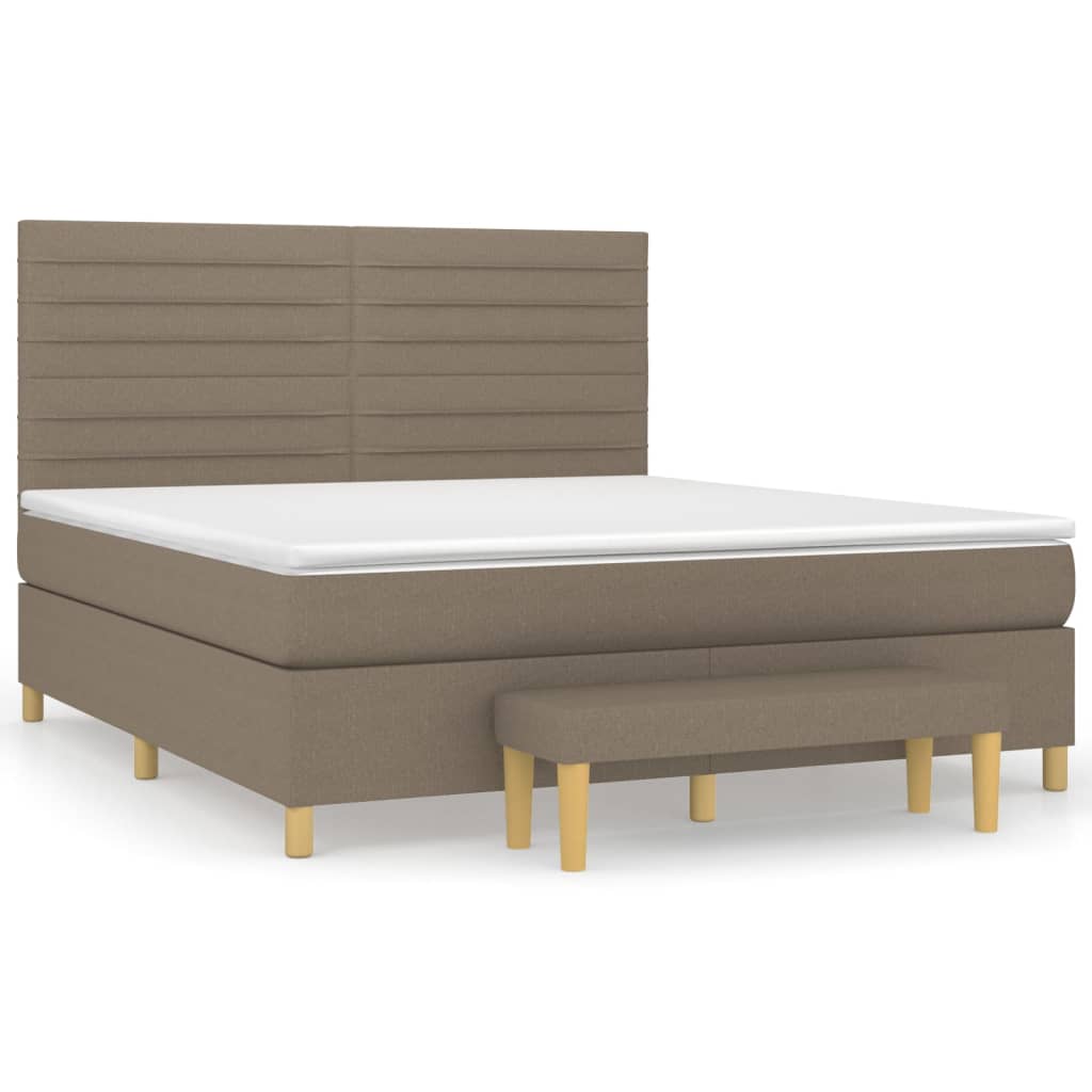 Sommier à lattes de lit avec matelas Taupe 180x200 cm Tissu - XIOS
