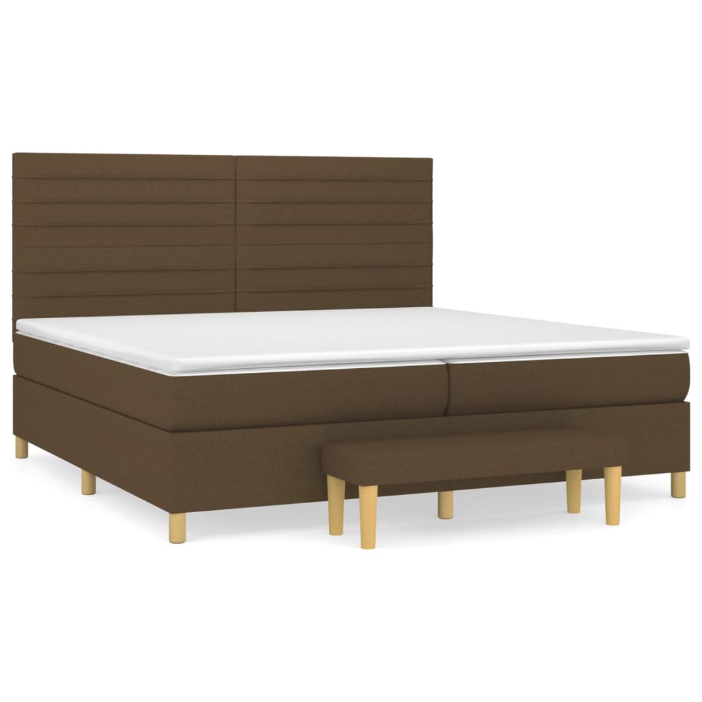 Sommier à lattes de lit avec matelas Marron foncé 200x200 cm - XIOS