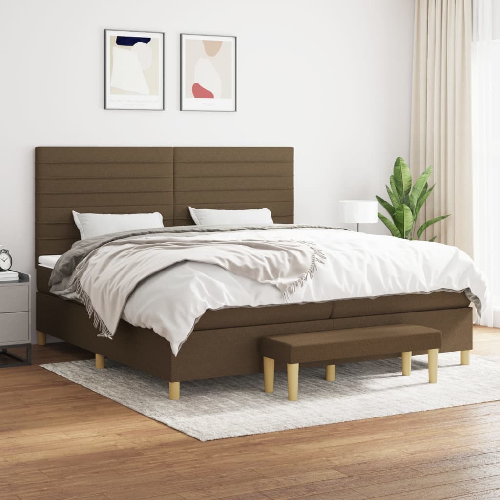 Sommier à lattes de lit avec matelas Marron foncé 200x200 cm - XIOS