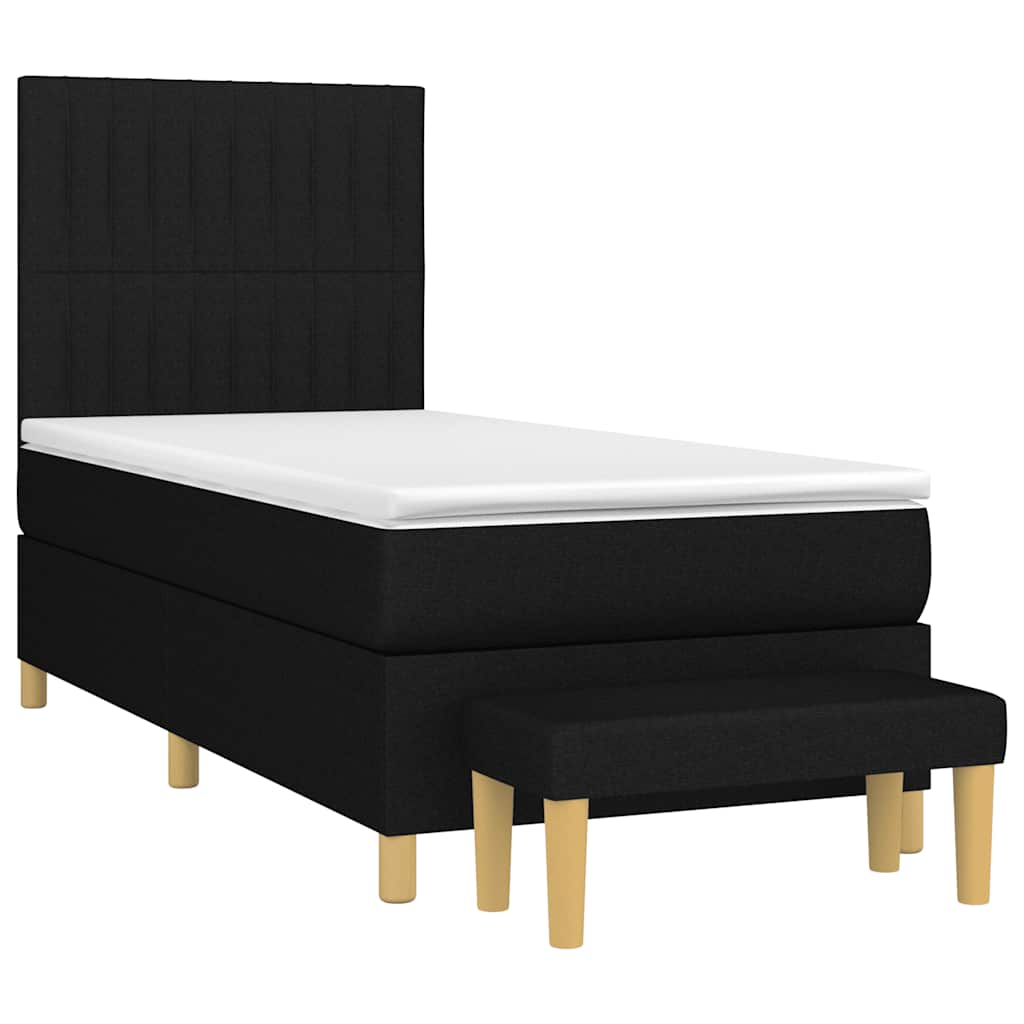 Sommier à lattes de lit et matelas Noir 80x200 cm Tissu - XIOS