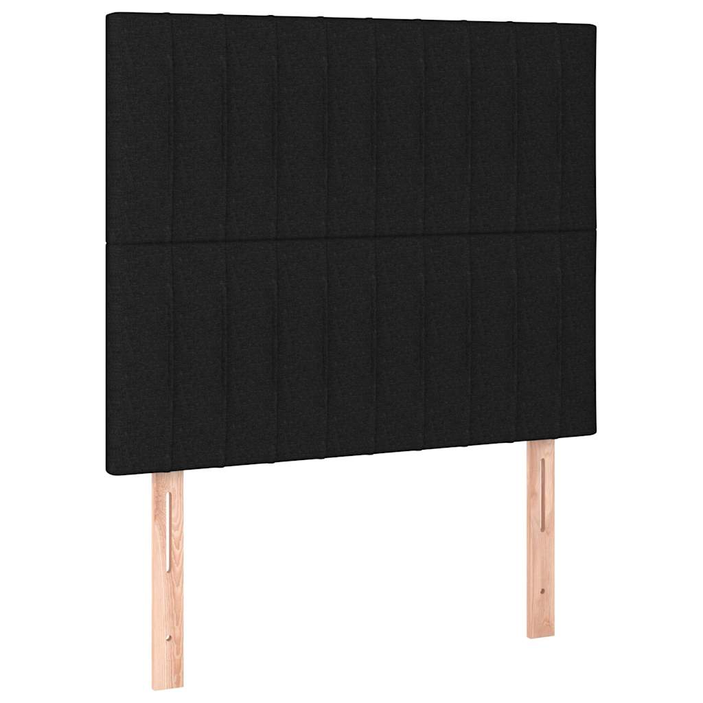 Sommier à lattes de lit avec matelas Noir 90x190 cm Tissu - XIOS