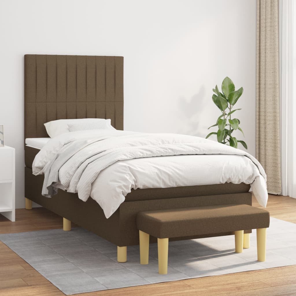 Sommier à lattes de lit avec matelas Marron foncé 100x200 cm - XIOS
