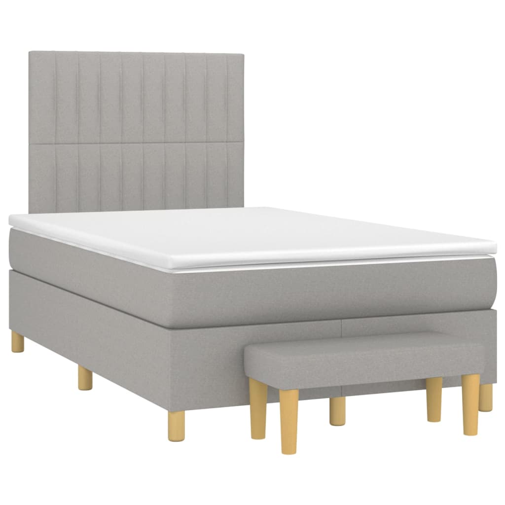 Sommier à lattes de lit avec matelas Gris clair 120x200cm Tissu - XIOS