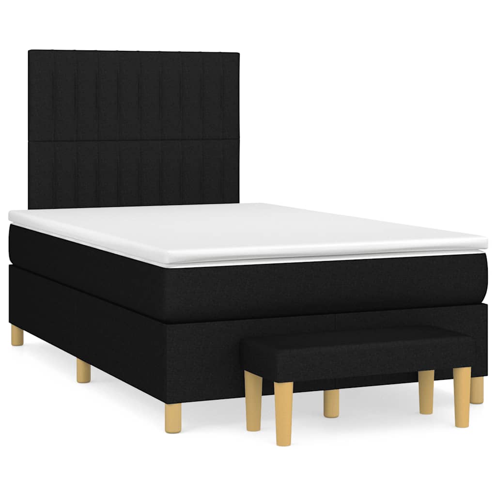 Sommier à lattes de lit avec matelas Noir 120x200 cm Tissu - XIOS