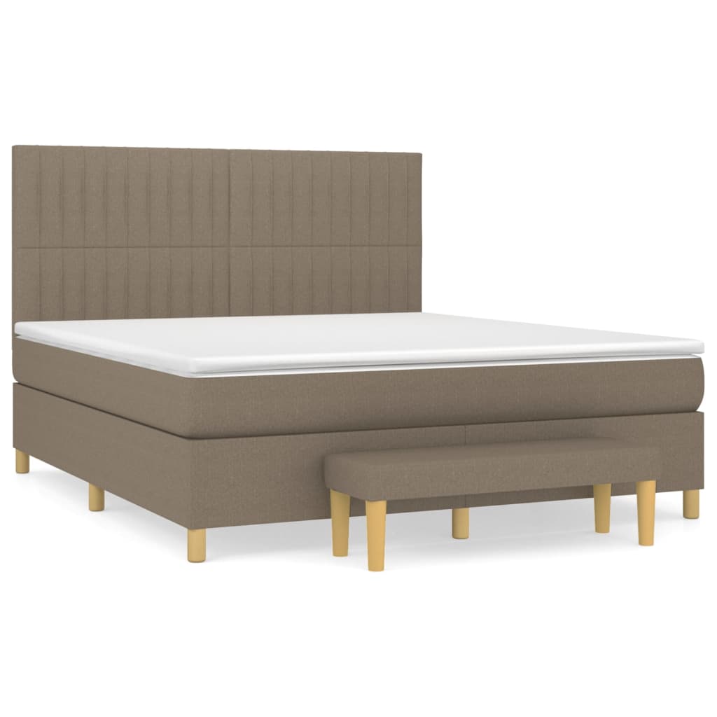 Sommier à lattes de lit avec matelas Taupe 160x200 cm Tissu - XIOS