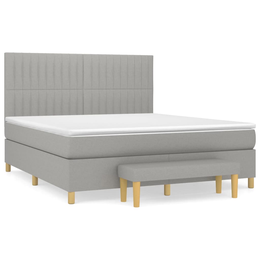 Sommier à lattes de lit avec matelas Gris clair 180x200cm Tissu - XIOS