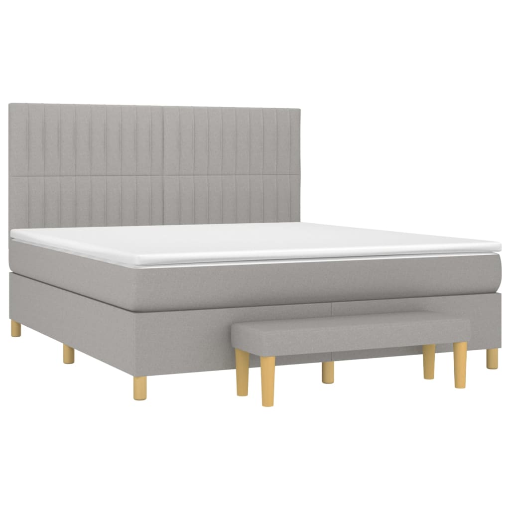 Sommier à lattes de lit avec matelas Gris clair 180x200cm Tissu - XIOS
