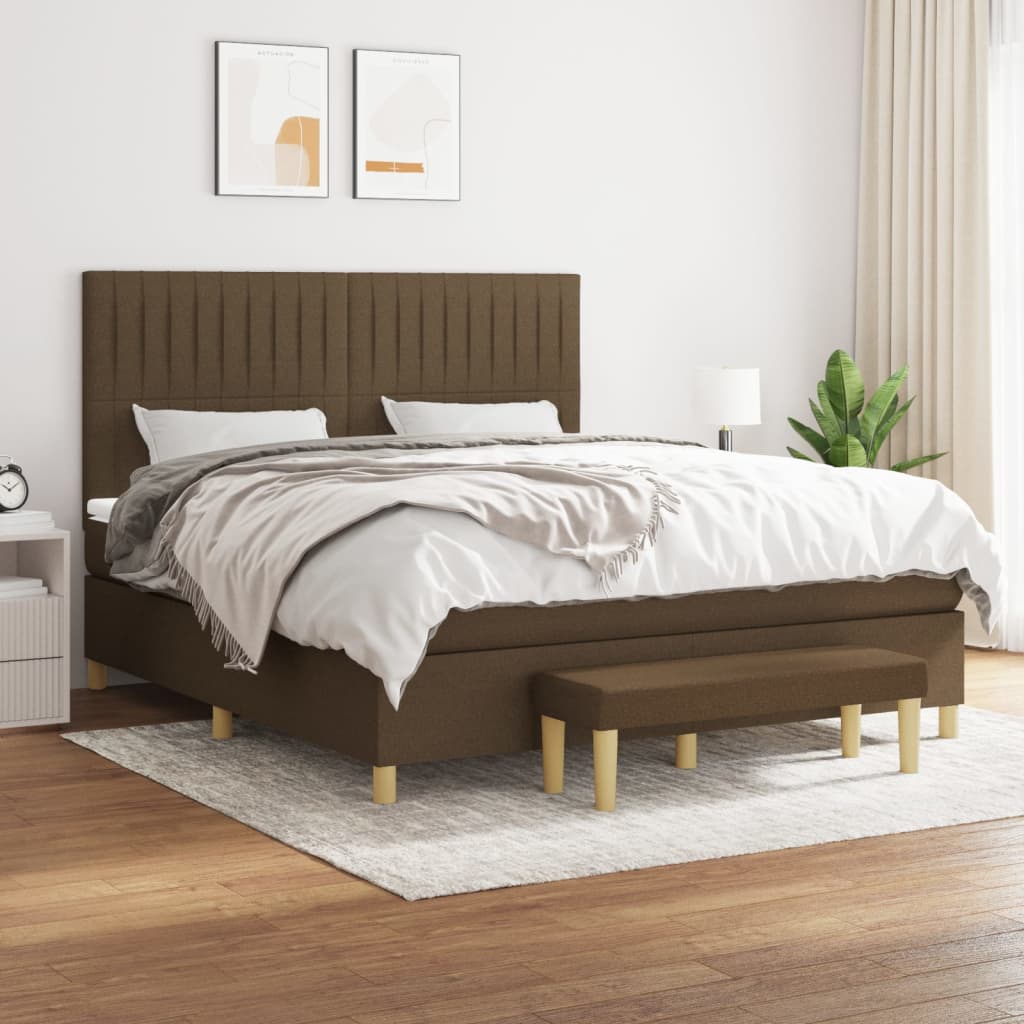 Sommier à lattes de lit avec matelas Marron foncé 180x200 cm - XIOS