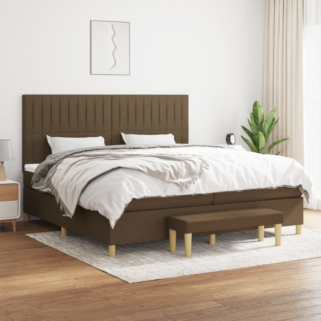 Sommier à lattes de lit avec matelas Marron foncé 200x200 cm - XIOS