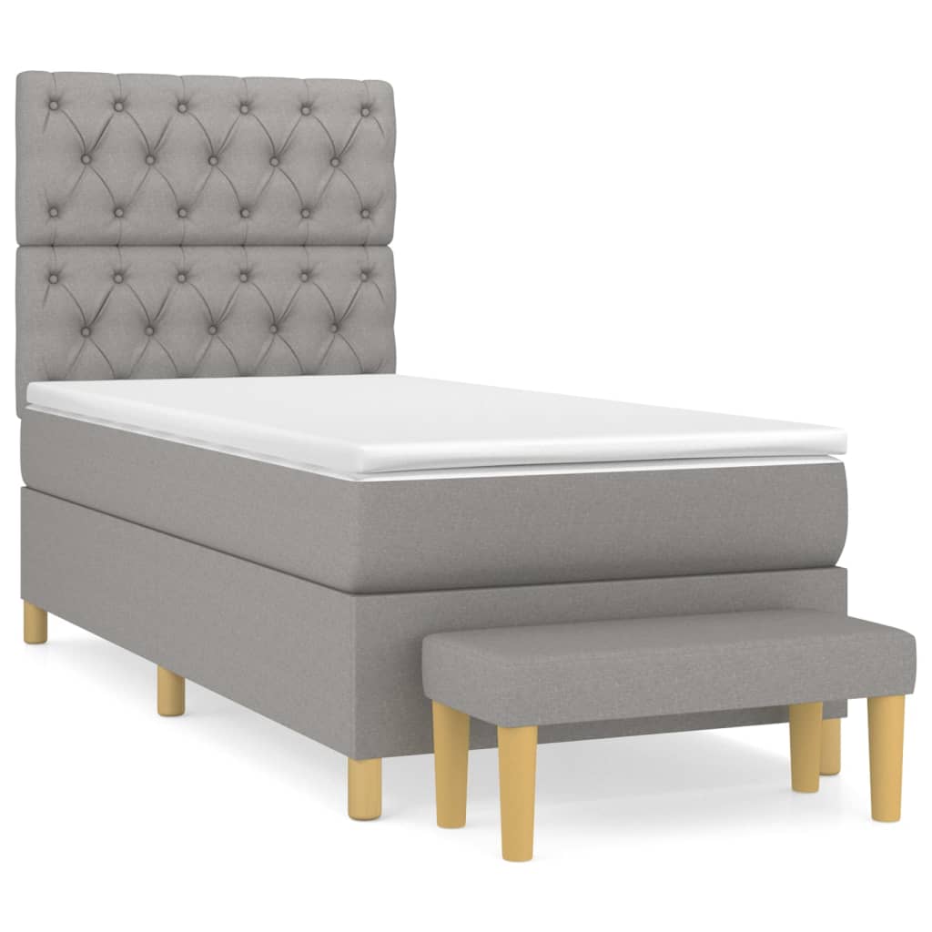 Sommier à lattes de lit avec matelas Gris clair 80x200 cm Tissu - XIOS