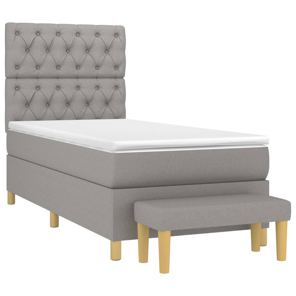 Sommier à lattes de lit avec matelas Gris clair 80x200 cm Tissu - XIOS