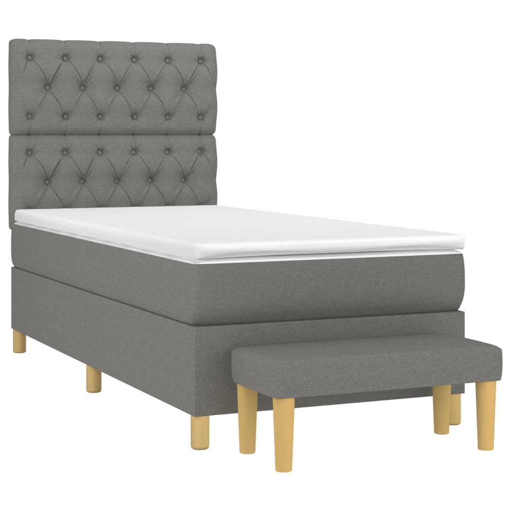 Sommier à lattes de lit avec matelas Gris foncé 80x200 cm Tissu - XIOS