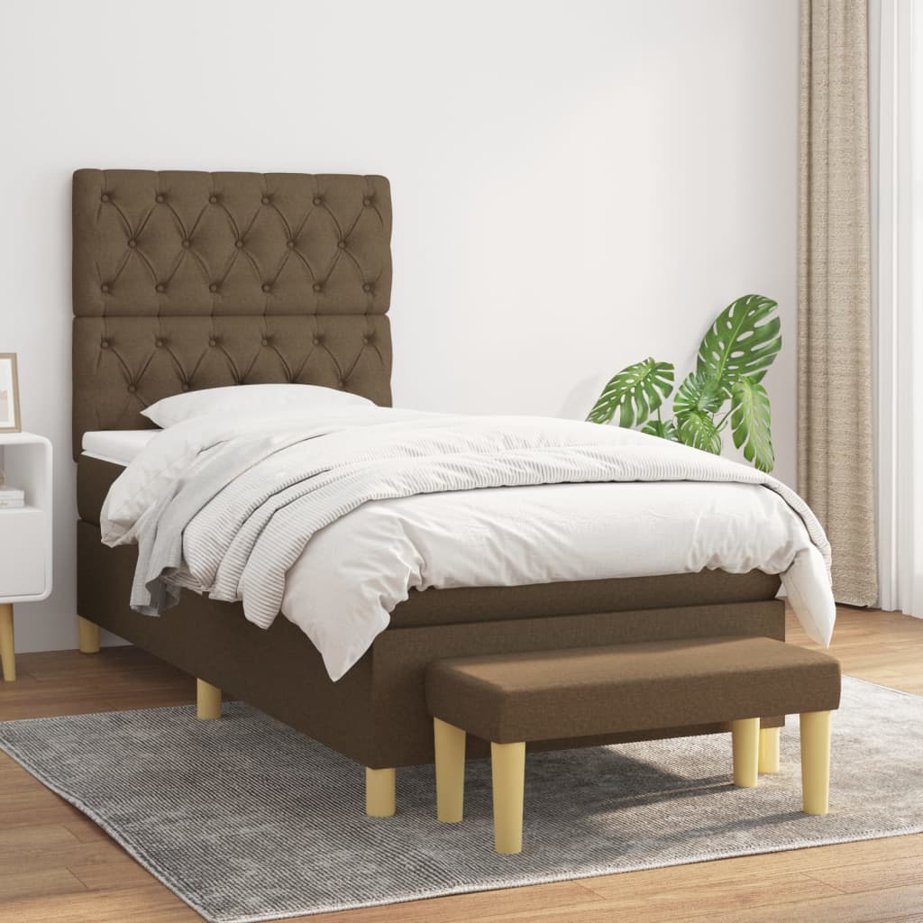 Sommier à lattes de lit avec matelas Marron foncé 80x200 cm - XIOS