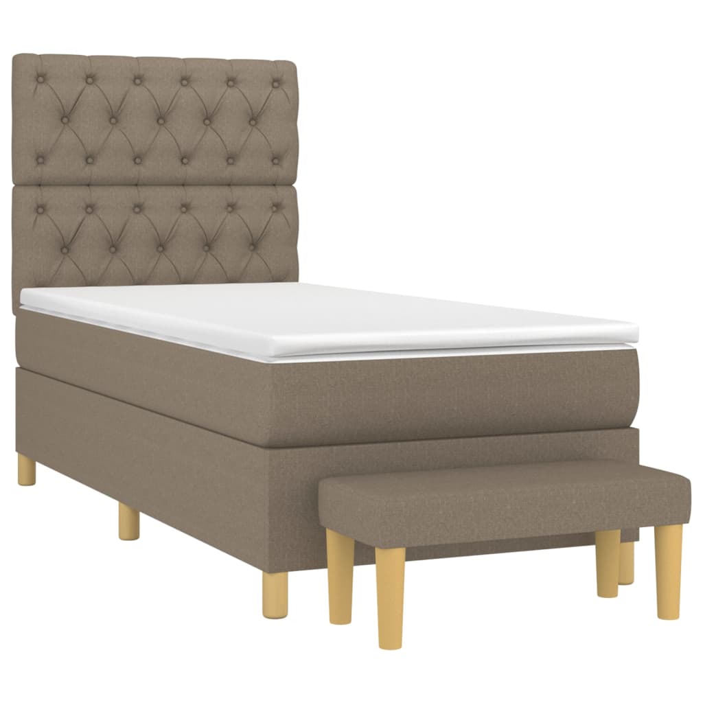 Sommier à lattes de lit avec matelas Taupe 80x200 cm Tissu - XIOS