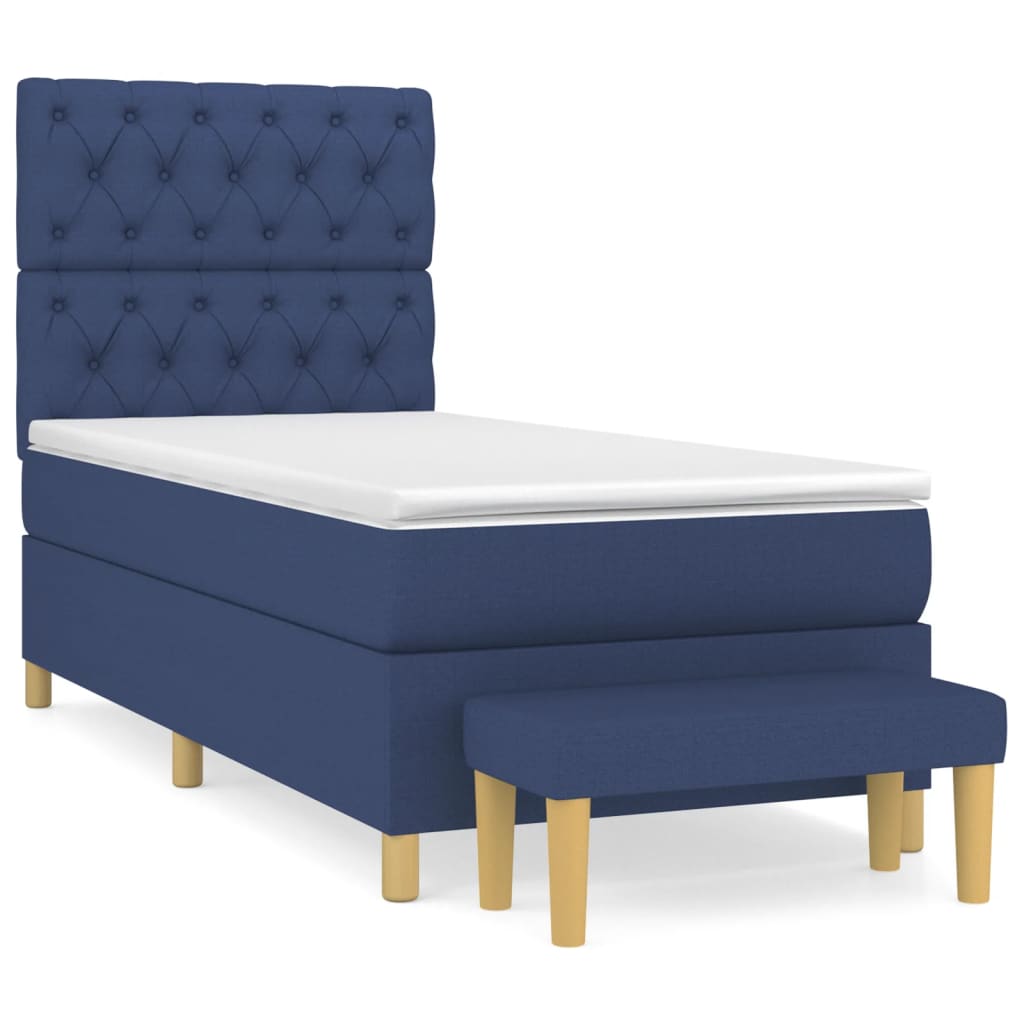 Sommier à lattes de lit avec matelas Bleu 80x200 cm Tissu - XIOS