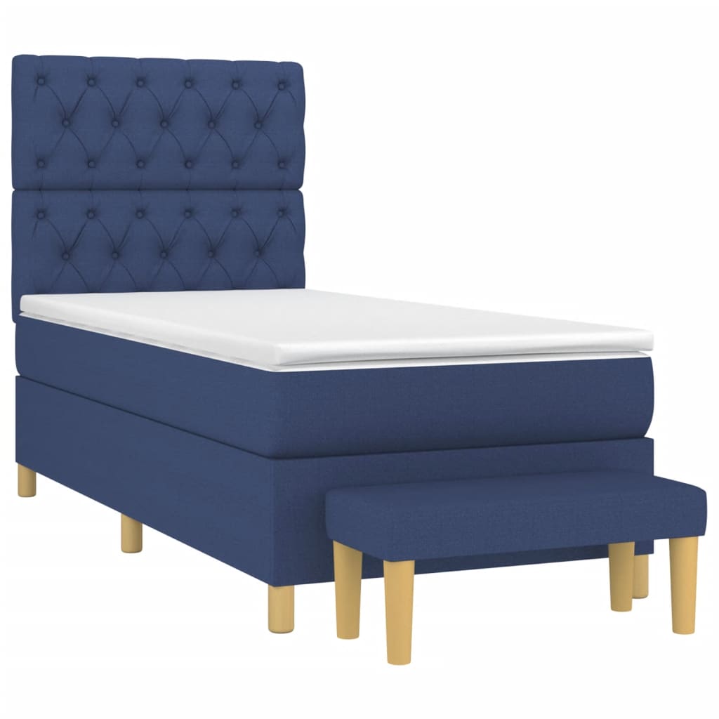Sommier à lattes de lit avec matelas Bleu 80x200 cm Tissu - XIOS