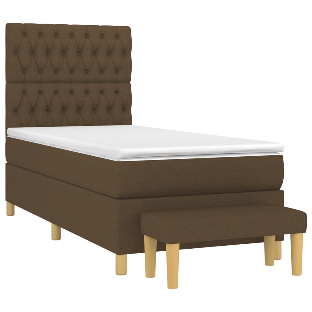 Sommier à lattes de lit avec matelas Marron foncé 100x200 cm - XIOS