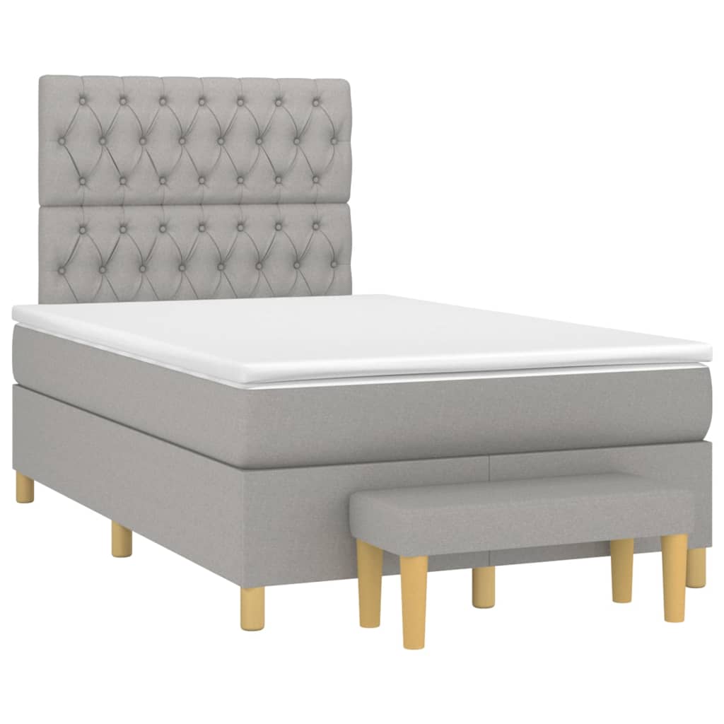 Sommier à lattes de lit avec matelas Gris clair 120x200cm Tissu - XIOS