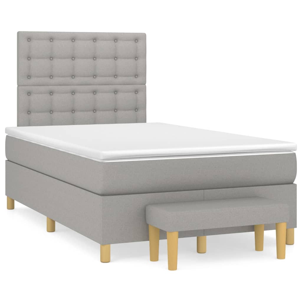Sommier à lattes de lit avec matelas Gris clair 120x200cm Tissu - XIOS