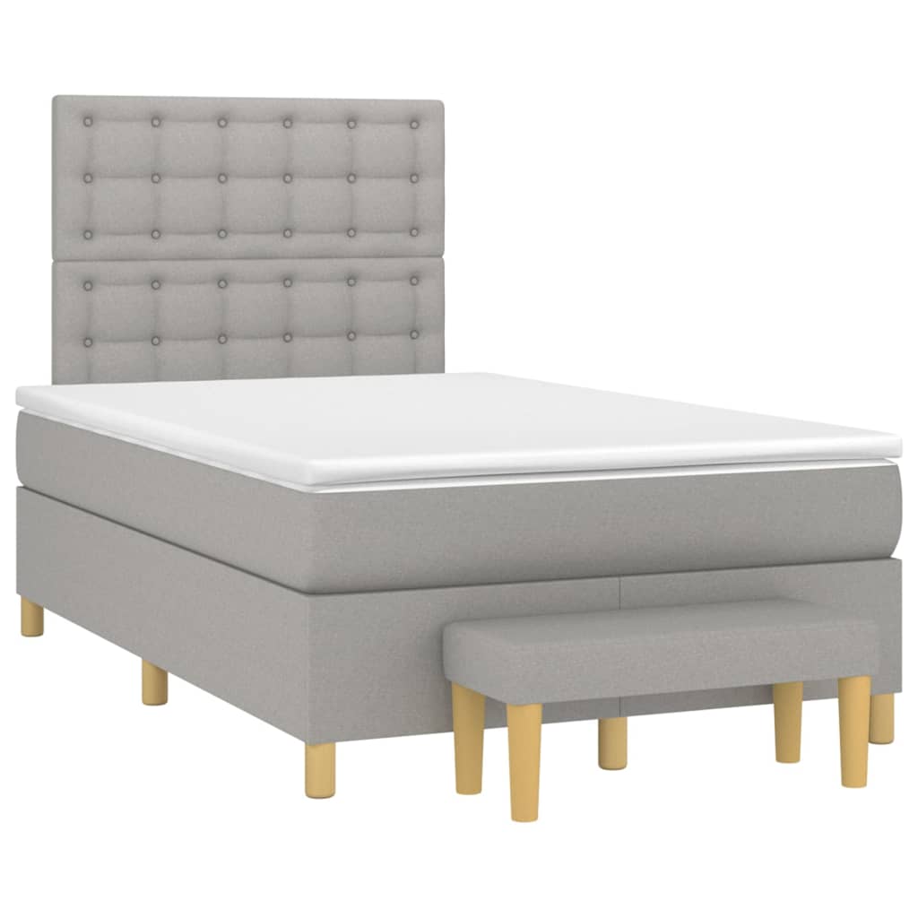 Sommier à lattes de lit avec matelas Gris clair 120x200cm Tissu - XIOS