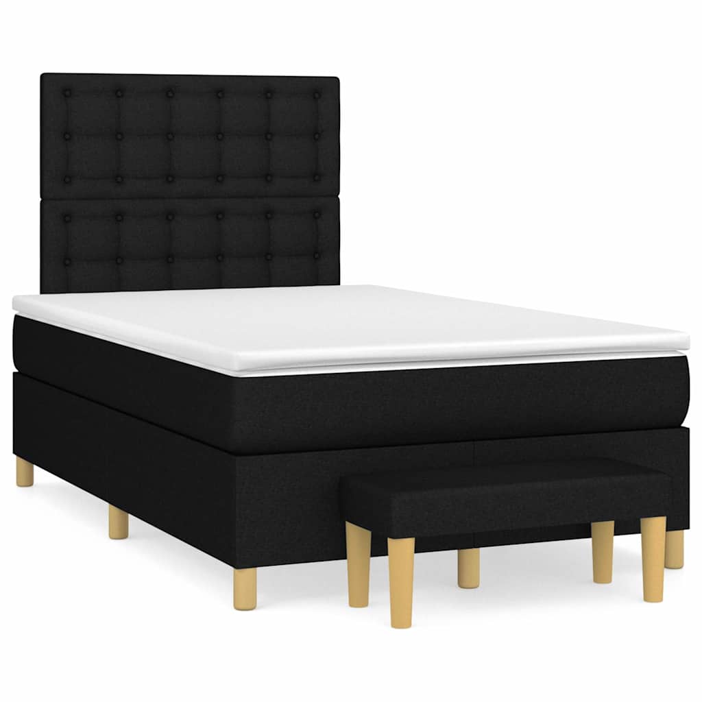 Sommier à lattes de lit avec matelas Noir 120x200 cm Tissu - XIOS