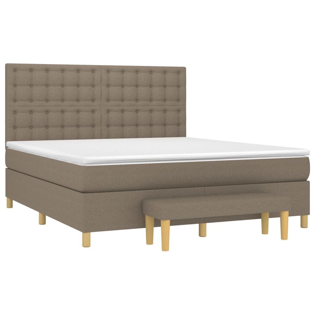 Sommier à lattes de lit avec matelas Taupe 160x200 cm Tissu - XIOS