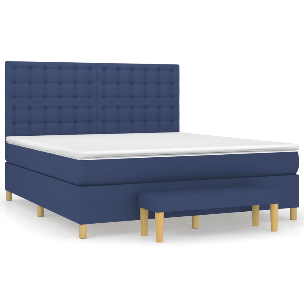 Sommier à lattes de lit avec matelas Bleu 180x200 cm Tissu - XIOS