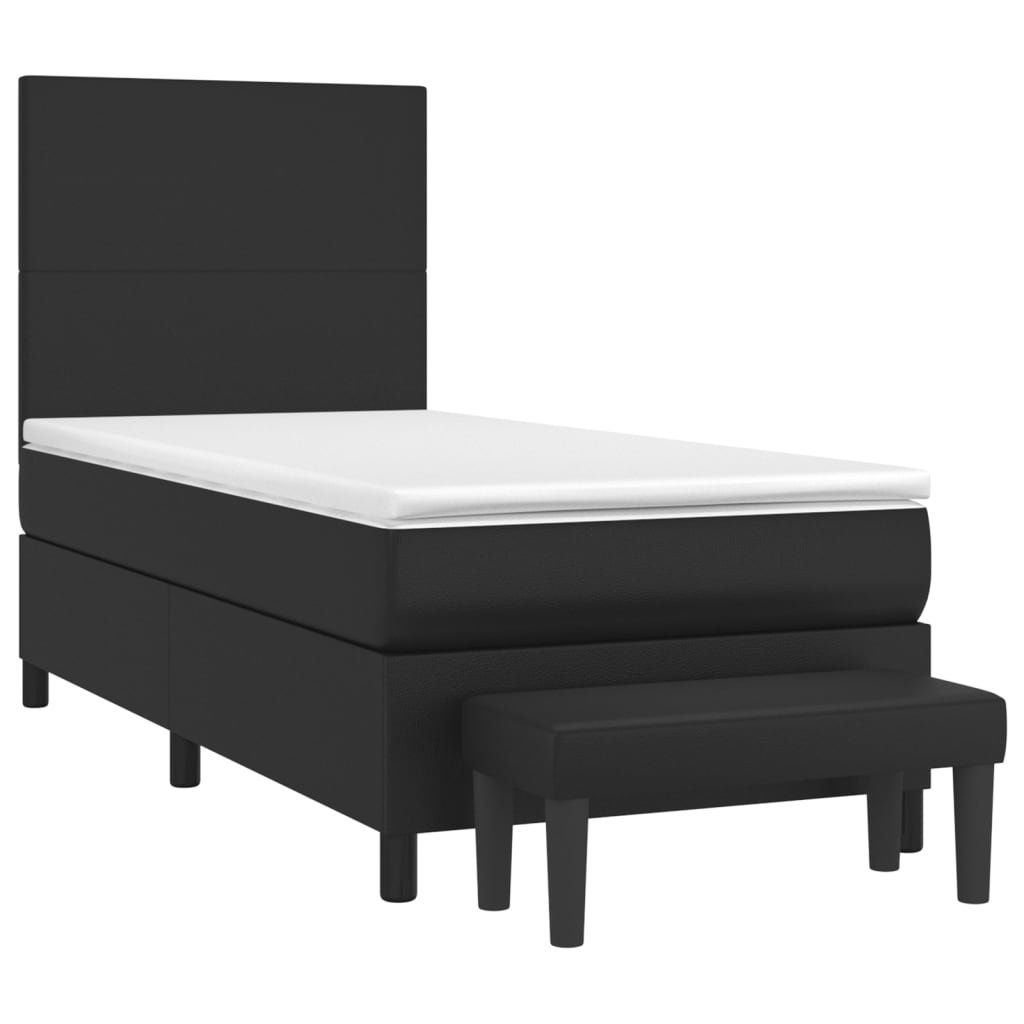 Sommier à lattes de lit avec matelas Noir 90x190 cm Similicuir - XIOS