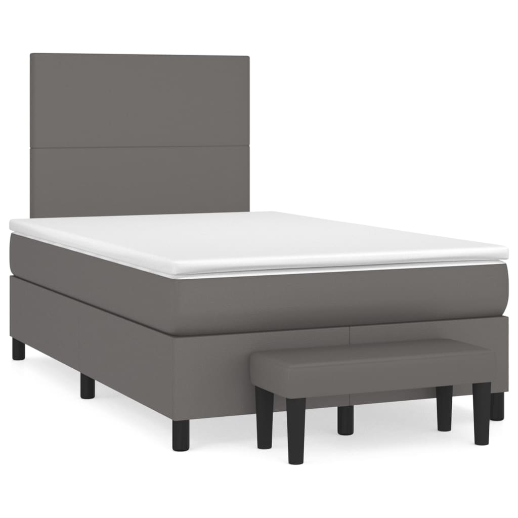 Sommier à lattes de lit avec matelas Gris 120x200 cm Similicuir - XIOS