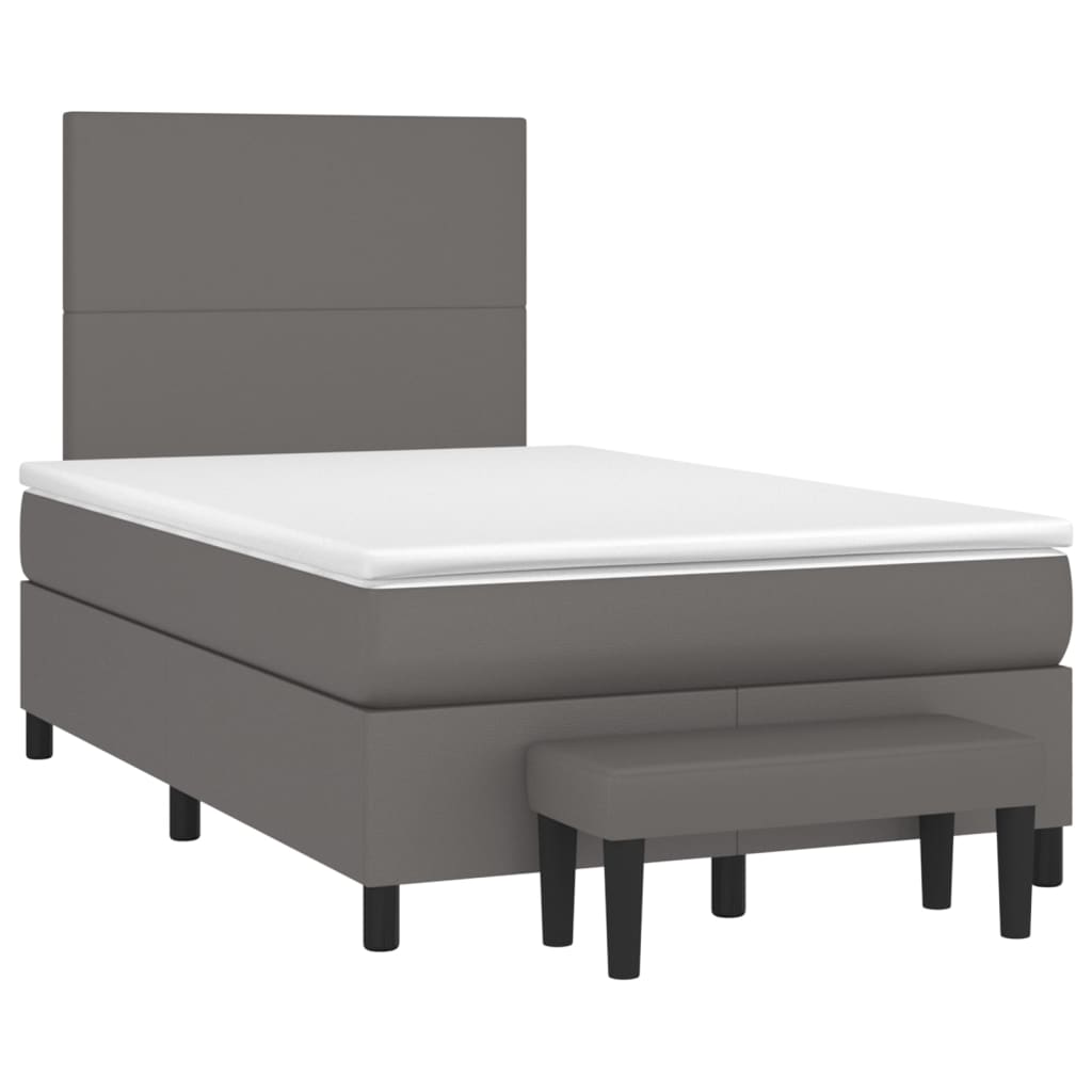 Sommier à lattes de lit avec matelas Gris 120x200 cm Similicuir - XIOS