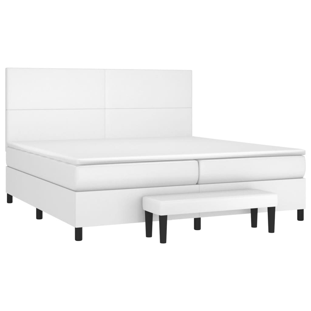Sommier à lattes de lit avec matelas Blanc 200x200cm Similicuir - XIOS