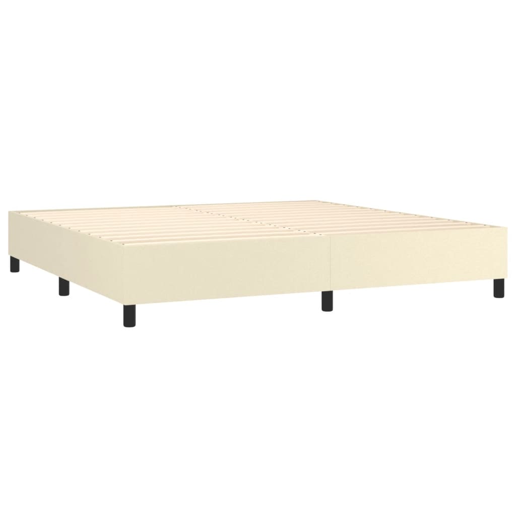 Sommier à lattes de lit avec matelas Crème 200x200cm Similicuir - XIOS
