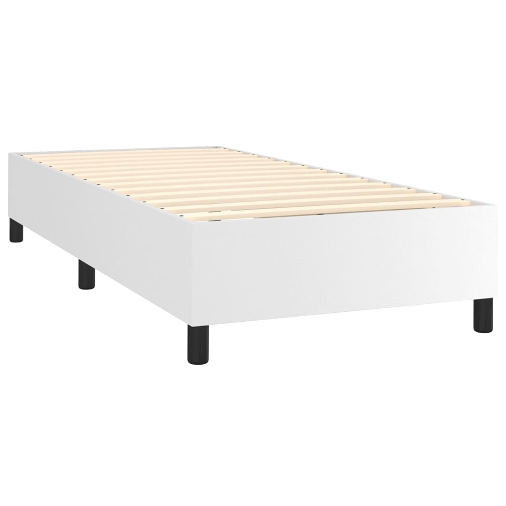 Sommier à lattes de lit avec matelas Blanc 100x200cm Similicuir - XIOS