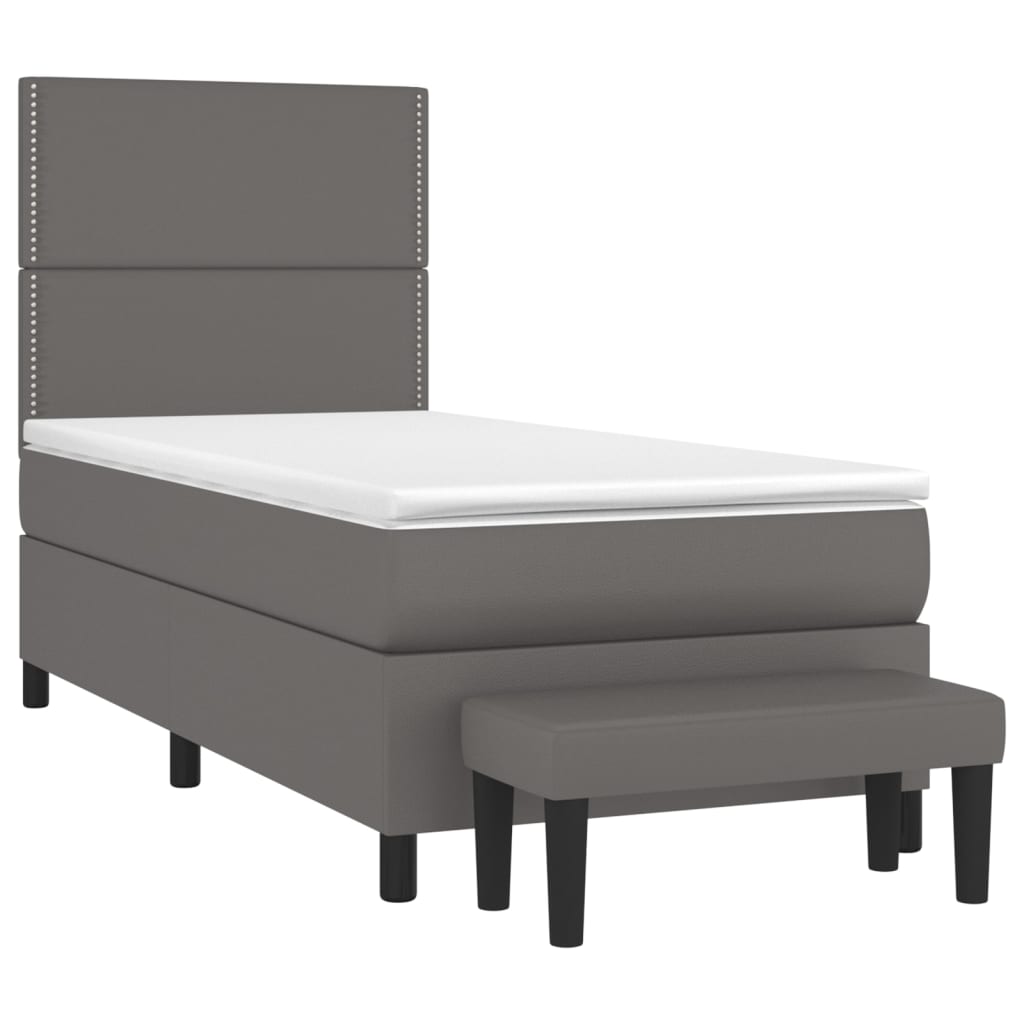 Sommier à lattes de lit avec matelas Gris 100x200 cm Similicuir - XIOS