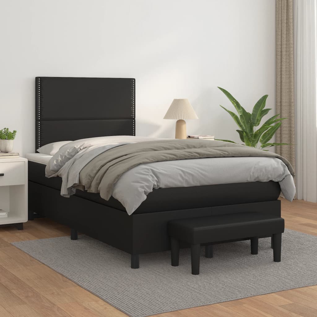 Sommier à lattes de lit matelas Noir 120x200 cm Similicuir - XIOS